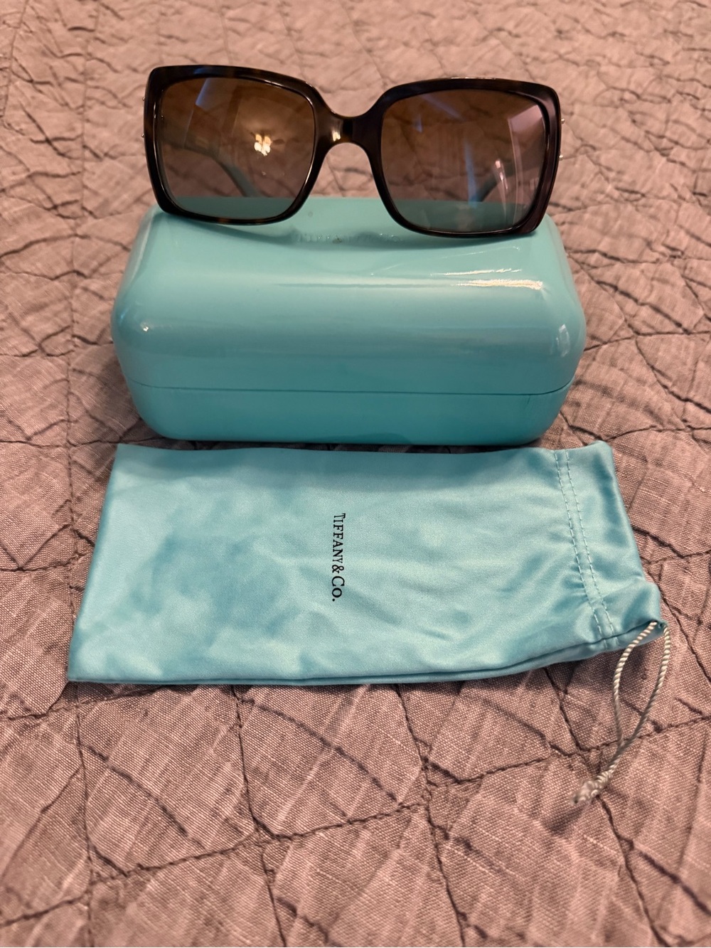 Tiffany & Co. Tortoise Frame Sunglasses with Brown Gradient Lenses - Picture 3 of 3